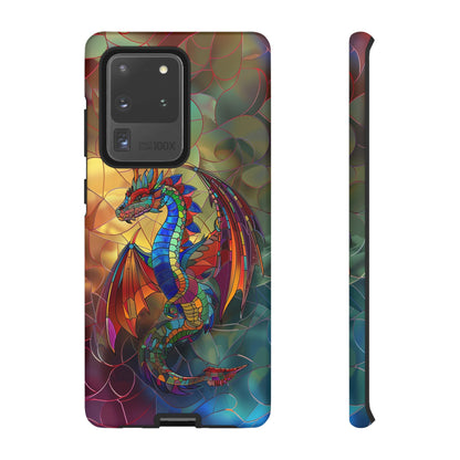 Stained Glass Dragon Phone Case - Colorful Fantasy Design for iPhone, Samsung Galaxy, Google Pixel Devices