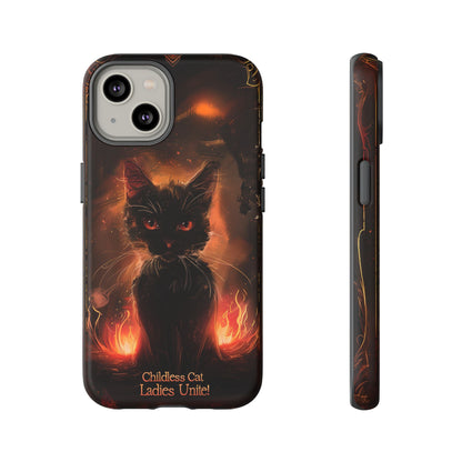 Childless Cat Ladies Unite Phone Case - Gothic Black Cat For iPhone, Samsung Galaxy, and Google Pixel Devices