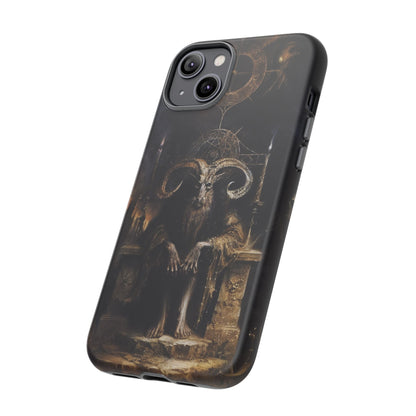 Dark Gothic Goat Demon Phone Case - Occult Horned Beast Art Design