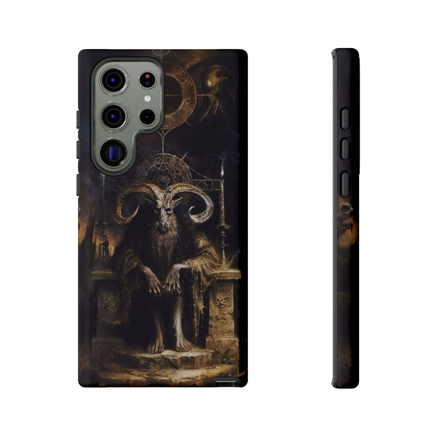 Dark Gothic Goat Demon Phone Case - Occult Horned Beast Art Design