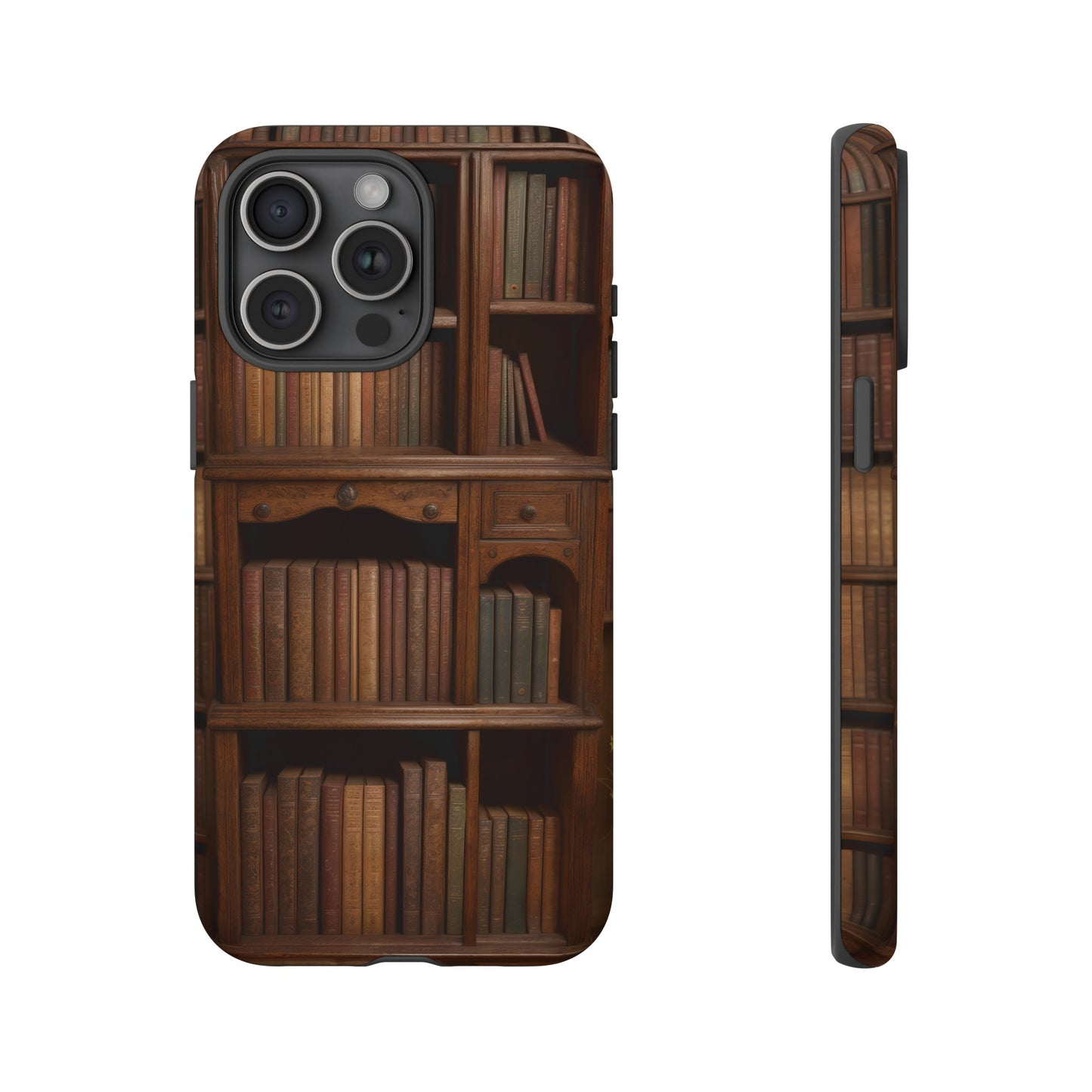 Book Shelf Phone Case – Vintage Library Design for iPhone, Samsung Galaxy, and Google Pixel Devices