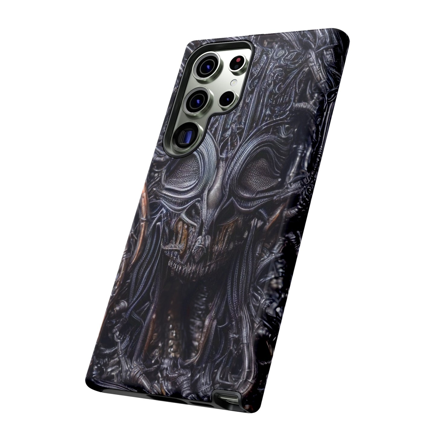 Biomechanical Horror 2 Phone Case – Futuristic Alien Horror Design for iPhone, Samsung Galaxy, and Google Pixel Devices