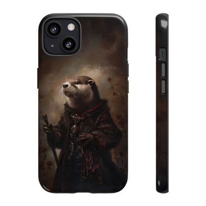 Noble Otter King Phone Case - Vintage Gothic Animal Art Design for iPhone, Samsung Galaxy, and Google Pixel Devices