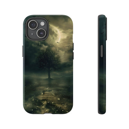 The Tree of Desolation Phone Case – Dark Fantasy Gothic Art with Full Moon for iPhone, Samsung Galaxy, and Google Pixel Devices