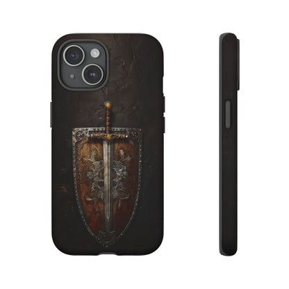 Medieval Sword and Shield Phone Case - For iPhone, Samsung Galaxy, and Google Pixel Devices