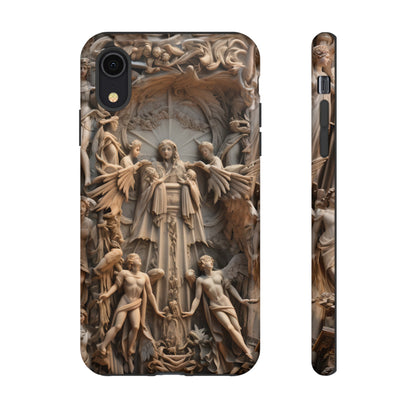 Angelic Statue Phone Case – Heavenly Gothic Marble Design for iPhone, Samsung Galaxy, and Google Pixel Devices