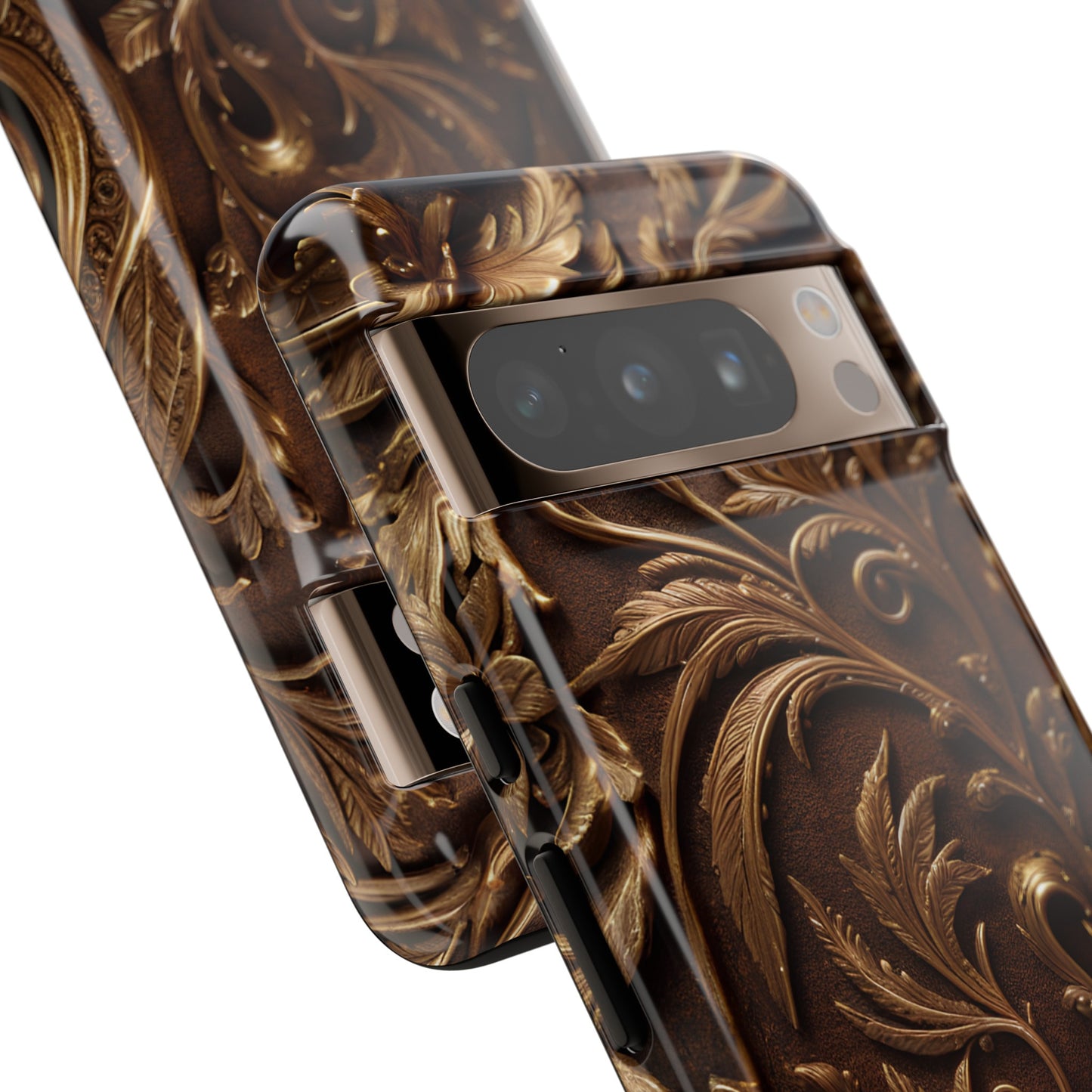 Elegant Bronze Phone Case – Victorian Floral Design for iPhone, Samsung Galaxy, and Google Pixel Devices