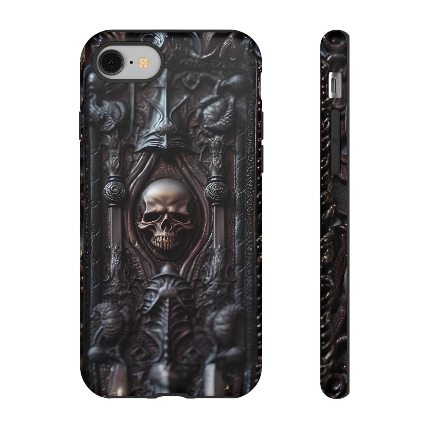 Dark Grimoire of Death Tough Phone Case – Gothic Skull Vampiric Design for iPhone, Samsung Galaxy, and Google Pixel Devices