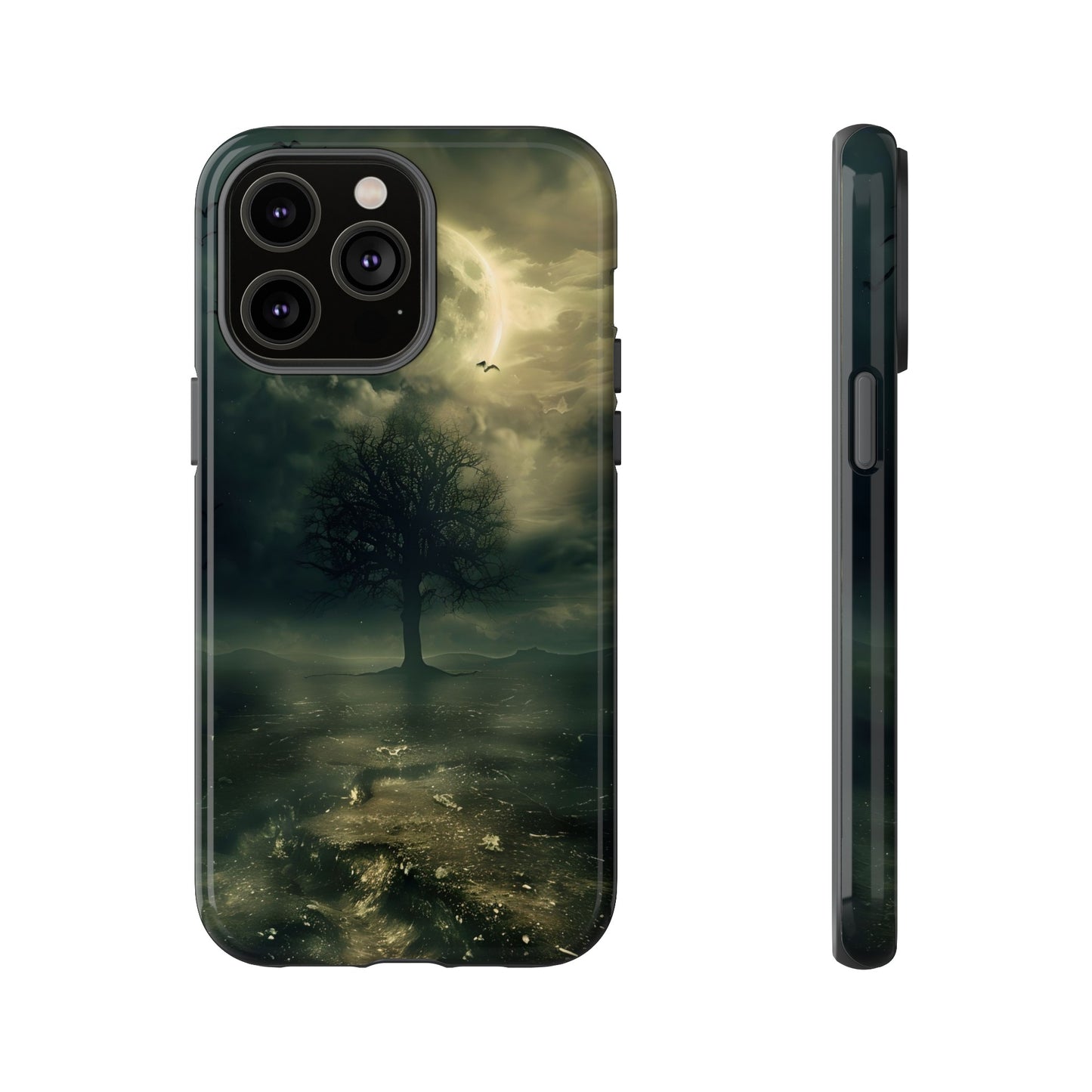 The Tree of Desolation Phone Case – Dark Fantasy Gothic Art with Full Moon for iPhone, Samsung Galaxy, and Google Pixel Devices