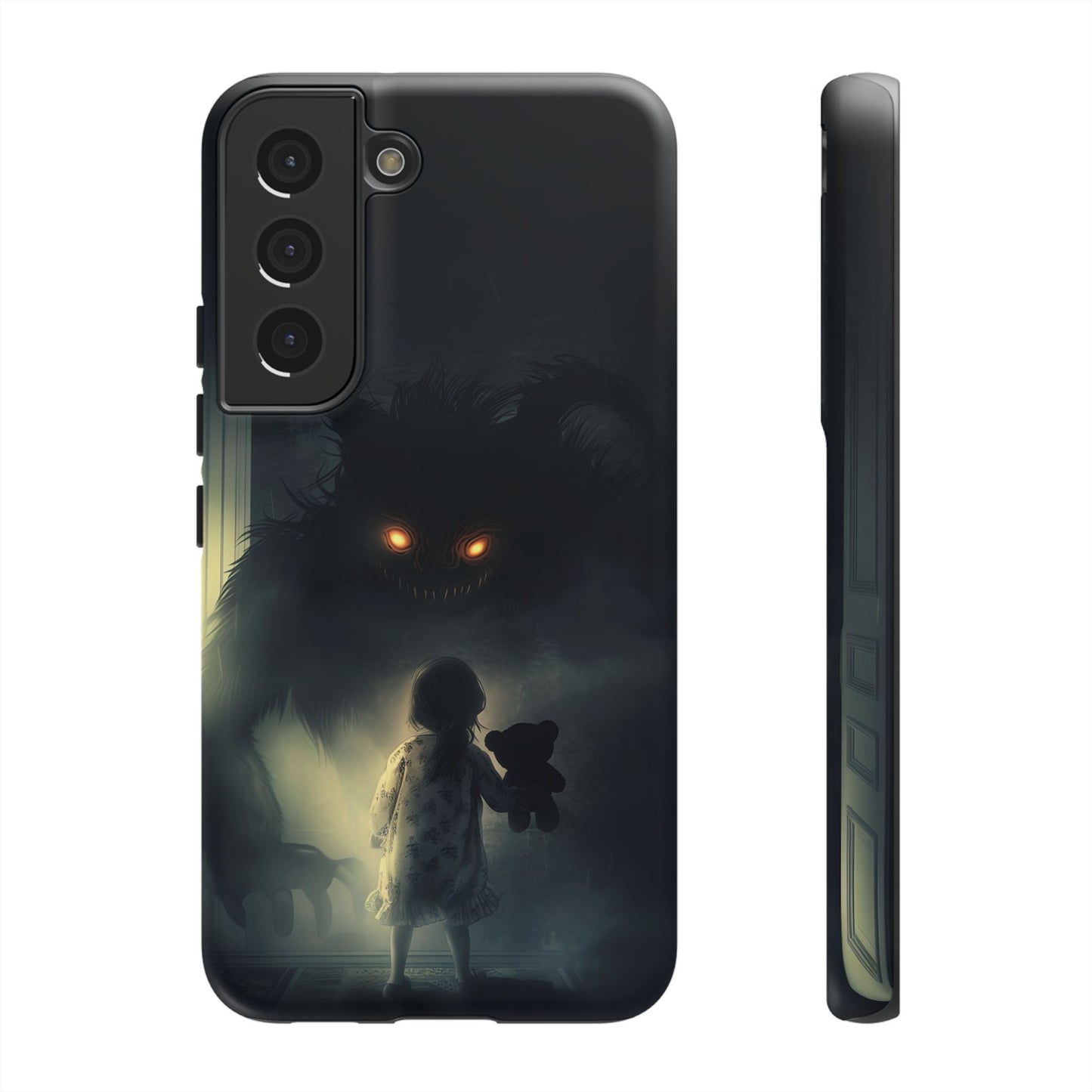 A Child Facing A Terrifying Monster Phone Case - for iPhone, Samsung Galaxy, and Google Pixel Devices