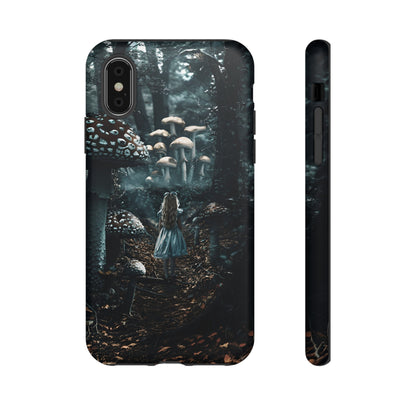 Alice in the Mushroom Forest Phone Case – Fantasy Wonderland Design for iPhone, Samsung Galaxy, and Google Pixel Devices