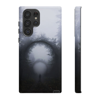 Mystical Forest Portal Phone Case - Atmospheric Foggy Path with Enchanted Tunnel For iPhone, Samsung Galaxy, and Google Pixel Devices.