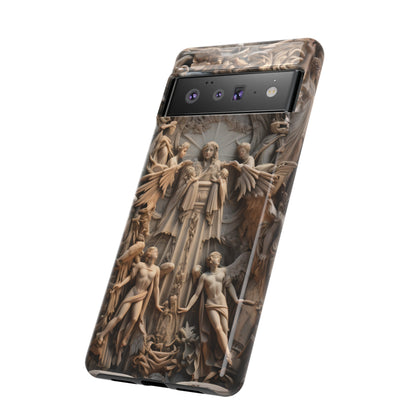 Angelic Statue Phone Case – Heavenly Gothic Marble Design for iPhone, Samsung Galaxy, and Google Pixel Devices