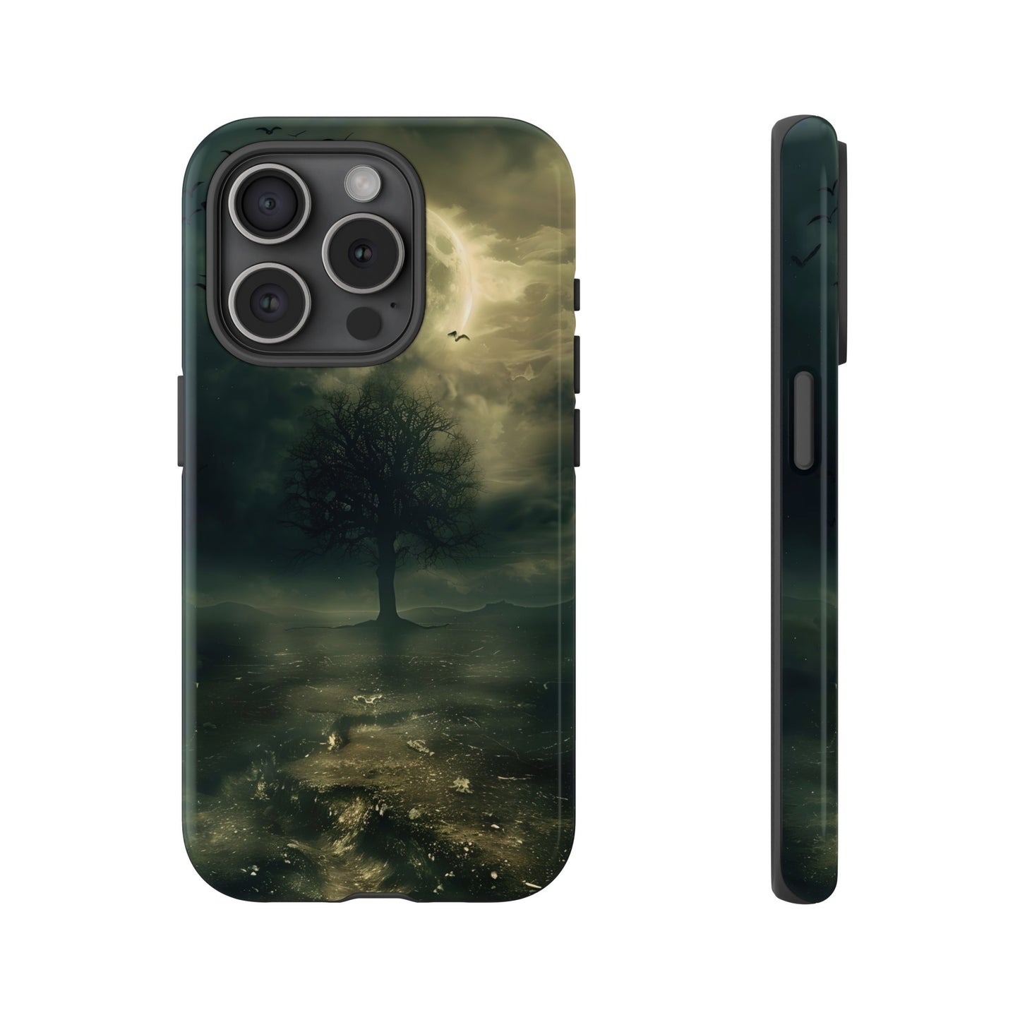 The Tree of Desolation Phone Case – Dark Fantasy Gothic Art with Full Moon for iPhone, Samsung Galaxy, and Google Pixel Devices