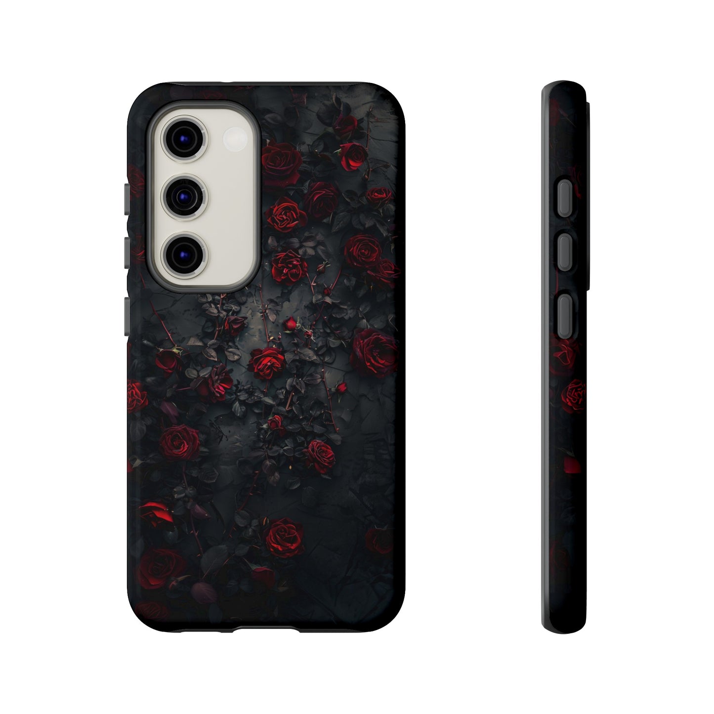 Gothic Roses Tough Phone Case – Elegant Dark Floral Design for iPhone, Samsung Galaxy, and Google Pixel Devices