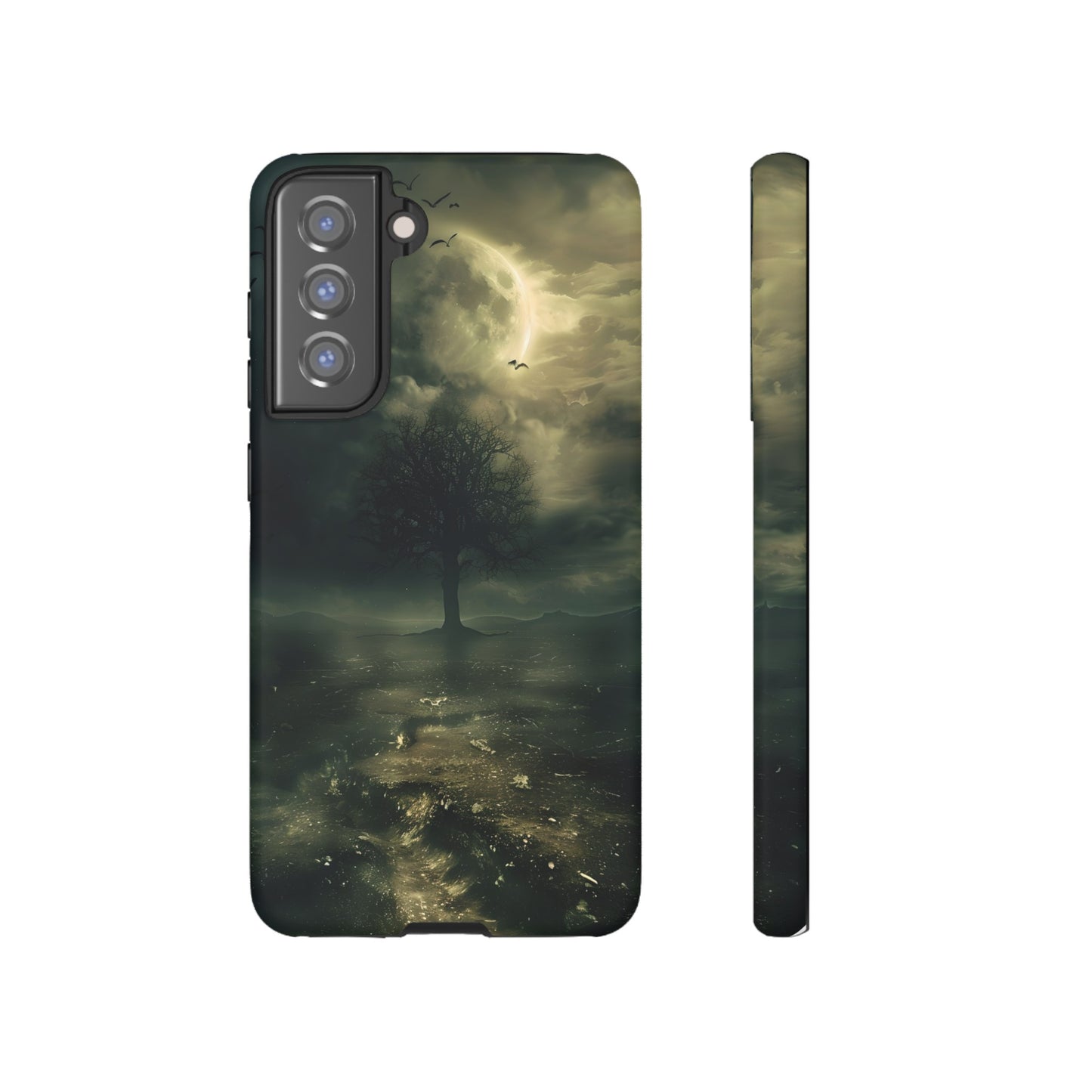 The Tree of Desolation Phone Case – Dark Fantasy Gothic Art with Full Moon for iPhone, Samsung Galaxy, and Google Pixel Devices