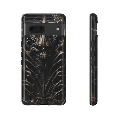 Biomechanical Horror 3 Tough Phone Case – Futuristic Alien Skull Design for iPhone, Samsung Galaxy, and Google Pixel Devices