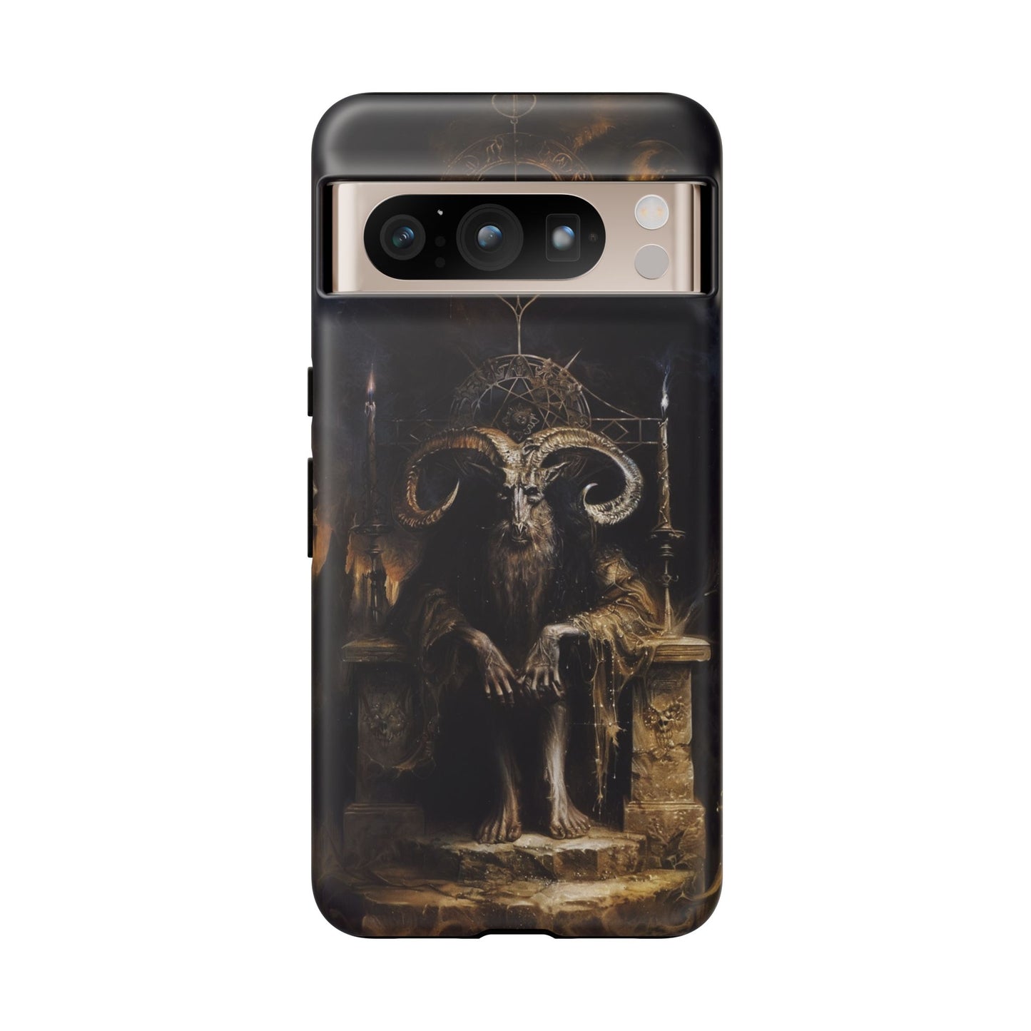 Dark Gothic Goat Demon Phone Case - Occult Horned Beast Art Design