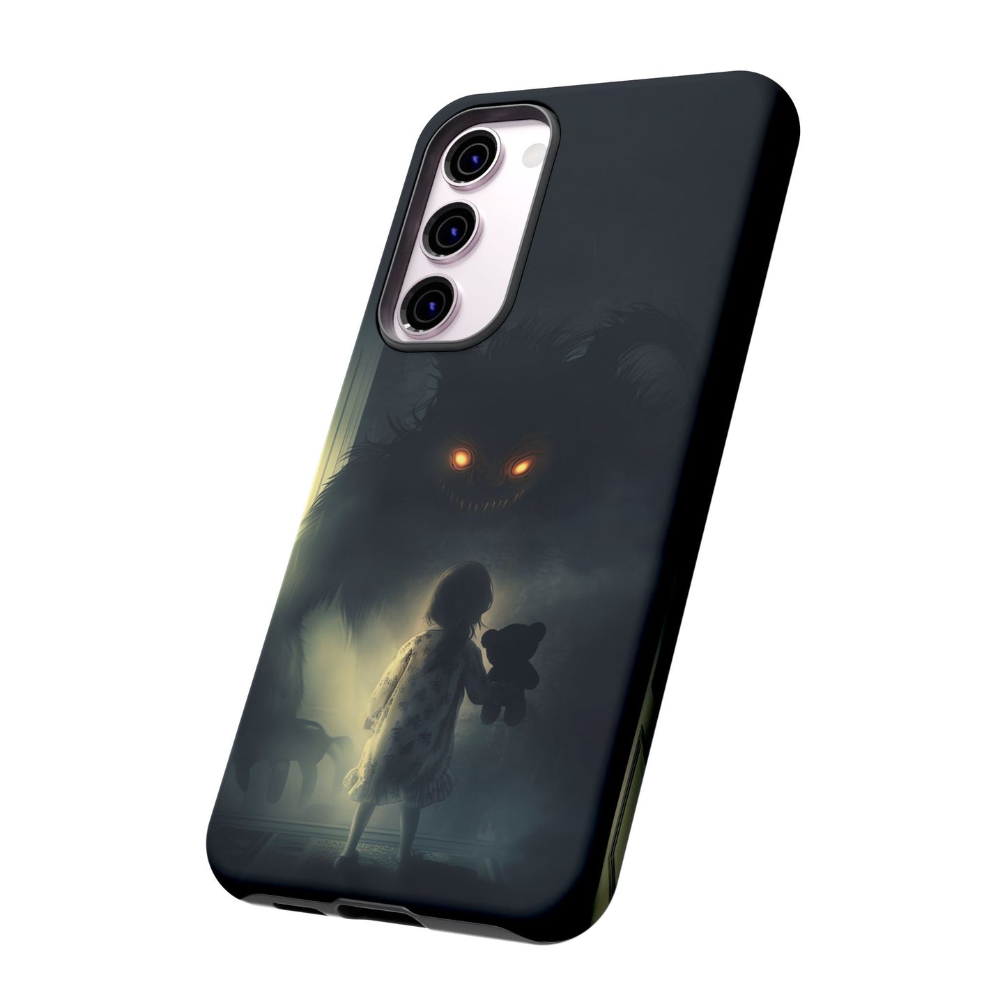 A Child Facing A Terrifying Monster Phone Case - for iPhone, Samsung Galaxy, and Google Pixel Devices