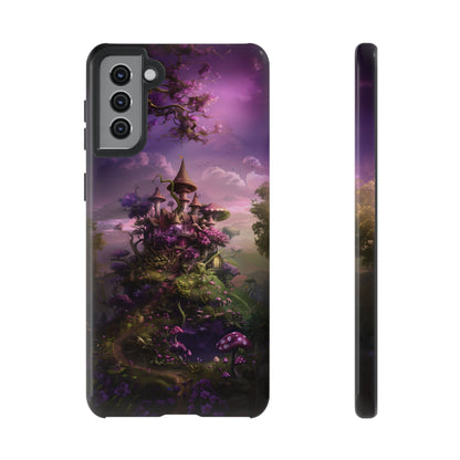 Enchanted Fairy Castle Phone Case - Magical Purple Fantasy Art for iPhone, Samsung Galaxy and Google Pixel Devices