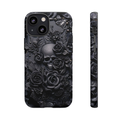 Gothic Black Roses Tough Phone Case – Elegant Dark Floral Design for iPhone, Samsung Galaxy, and Google Pixel Devices