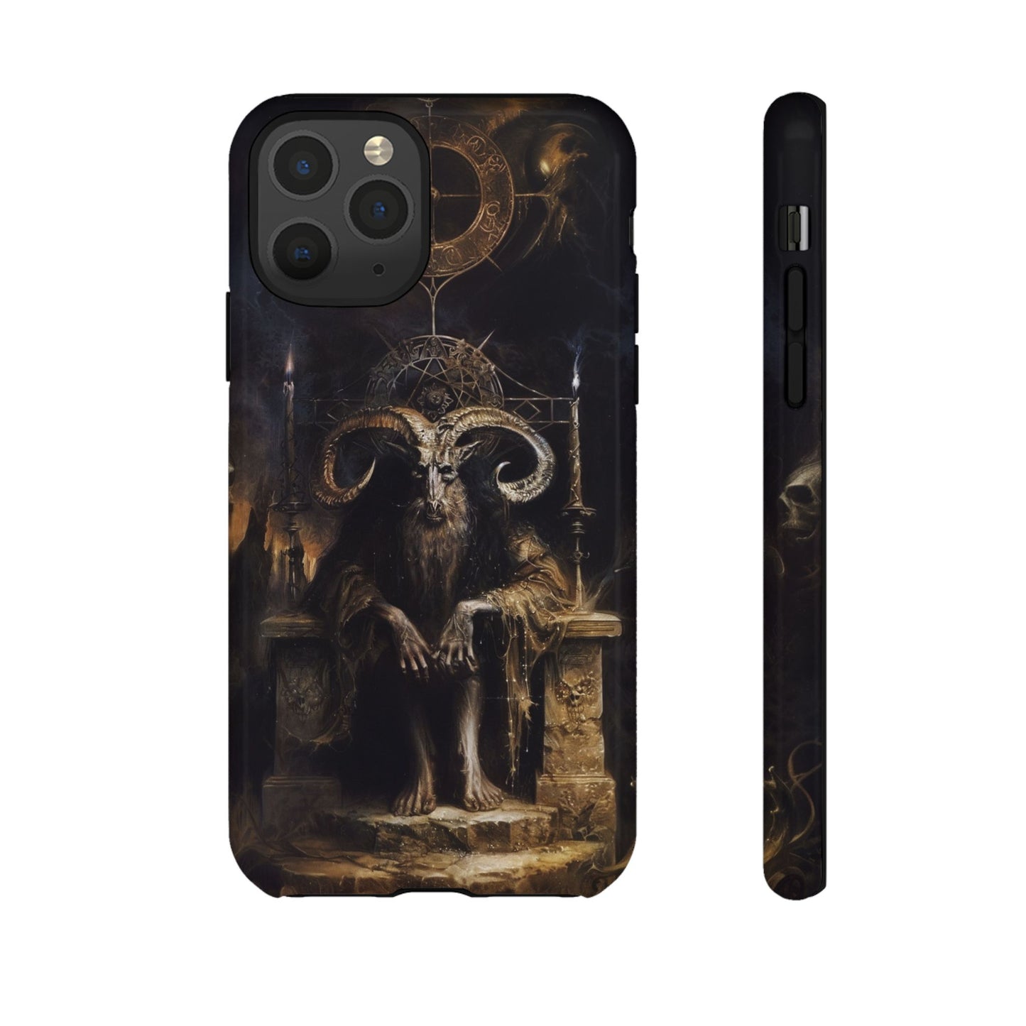 Dark Gothic Goat Demon Phone Case - Occult Horned Beast Art Design