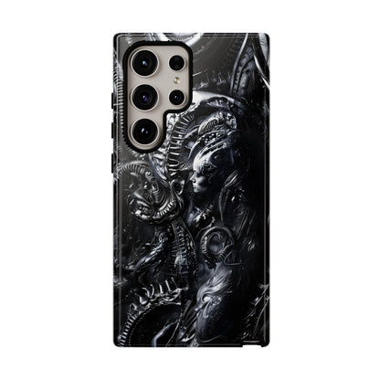 Biomechanical Transhumanism Phone Case – Alien Horror Design for iPhone and Samsung Galaxy Devices