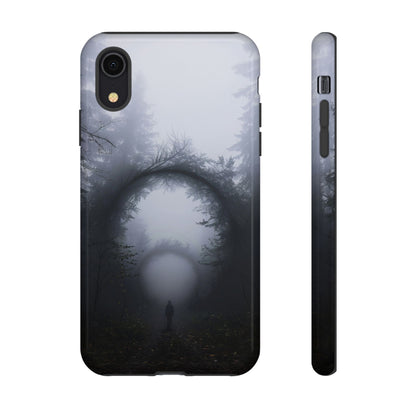 Mystical Forest Portal Phone Case - Atmospheric Foggy Path with Enchanted Tunnel For iPhone, Samsung Galaxy, and Google Pixel Devices.