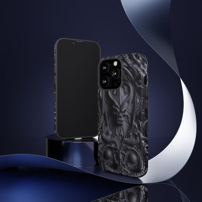 Black Demon Phone Case – Horned Hell Horror Design for iPhone, Samsung Galaxy, and Google Pixel Devices