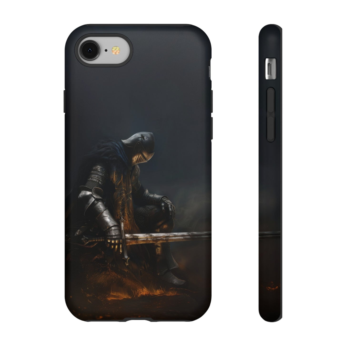 Dark Knight of the Abyss Phone Case - iPhone, Samsung Galaxy, Google Pixel - Epic Medieval Warrior Art, Protective Case, Fantasy Art