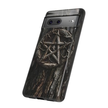 Pentacle Tree Phone Case – Wiccan Nature Magic Design for iPhone, Samsung Galaxy, and Google Pixel Devices