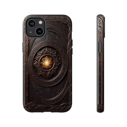 Intricate Leather Flower Tough Phone Case – Elegant Floral Design for iPhone, Samsung Galaxy, and Google Pixel Devices