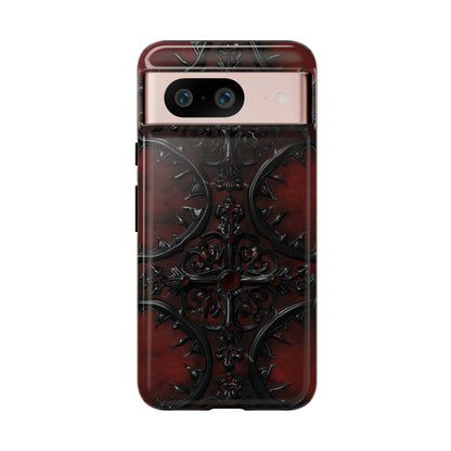 Vampiric Leather Phone Case for iPhone, Samsung Galaxy, and Google Pixel Devices - Gothic Ornate Design