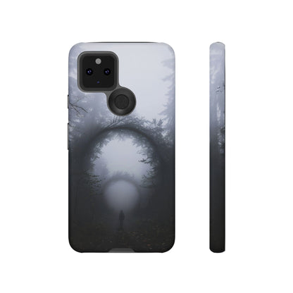 Mystical Forest Portal Phone Case - Atmospheric Foggy Path with Enchanted Tunnel For iPhone, Samsung Galaxy, and Google Pixel Devices.