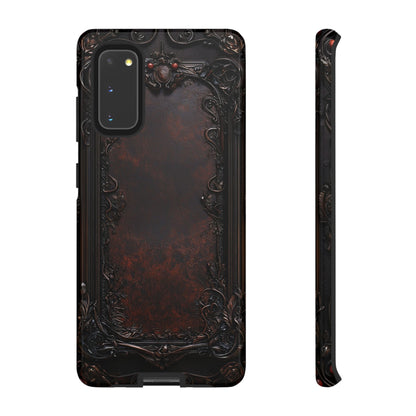 Gothic Ornate Leather-Inspired Phone Case - Dark Aesthetic Cover