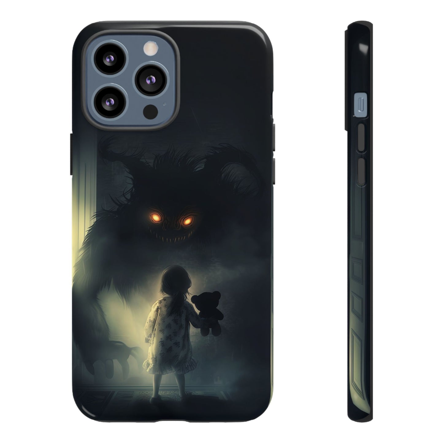 A Child Facing A Terrifying Monster Phone Case - for iPhone, Samsung Galaxy, and Google Pixel Devices