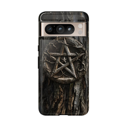 Pentacle Tree Phone Case – Wiccan Nature Magic Design for iPhone, Samsung Galaxy, and Google Pixel Devices