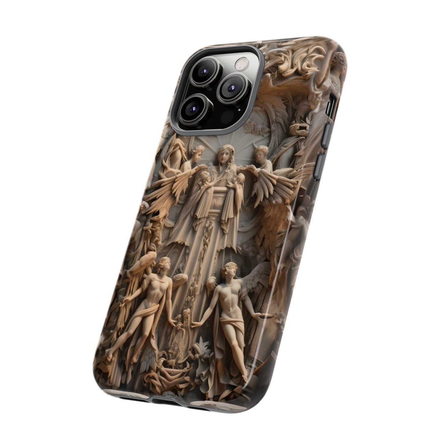 Angelic Statue Phone Case – Heavenly Gothic Marble Design for iPhone, Samsung Galaxy, and Google Pixel Devices