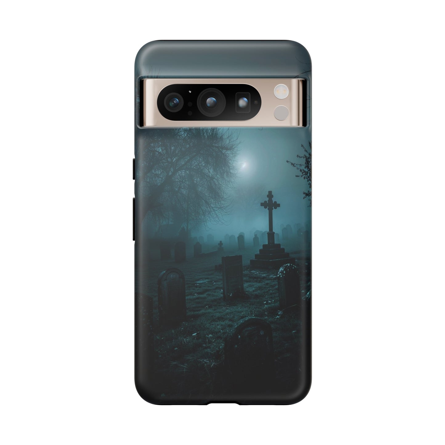 Graveyard at Night Phone Case – Eerie Cemetery Design for iPhone, Samsung Galaxy, and Google Pixel Devices