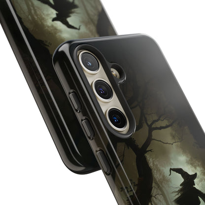 Spooky Witch Silhouette Phone Case - Halloween Dark Art Design for iPhone, Samsung Galaxy, and Google Pixel Devices