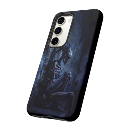 Gothic Alien Skeleton iPhone Case - Sci-Fi Horror Design