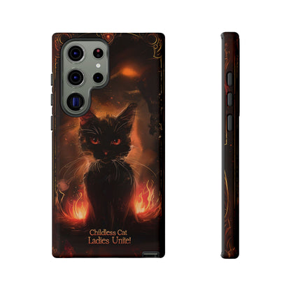 Childless Cat Ladies Unite Phone Case - Gothic Black Cat For iPhone, Samsung Galaxy, and Google Pixel Devices