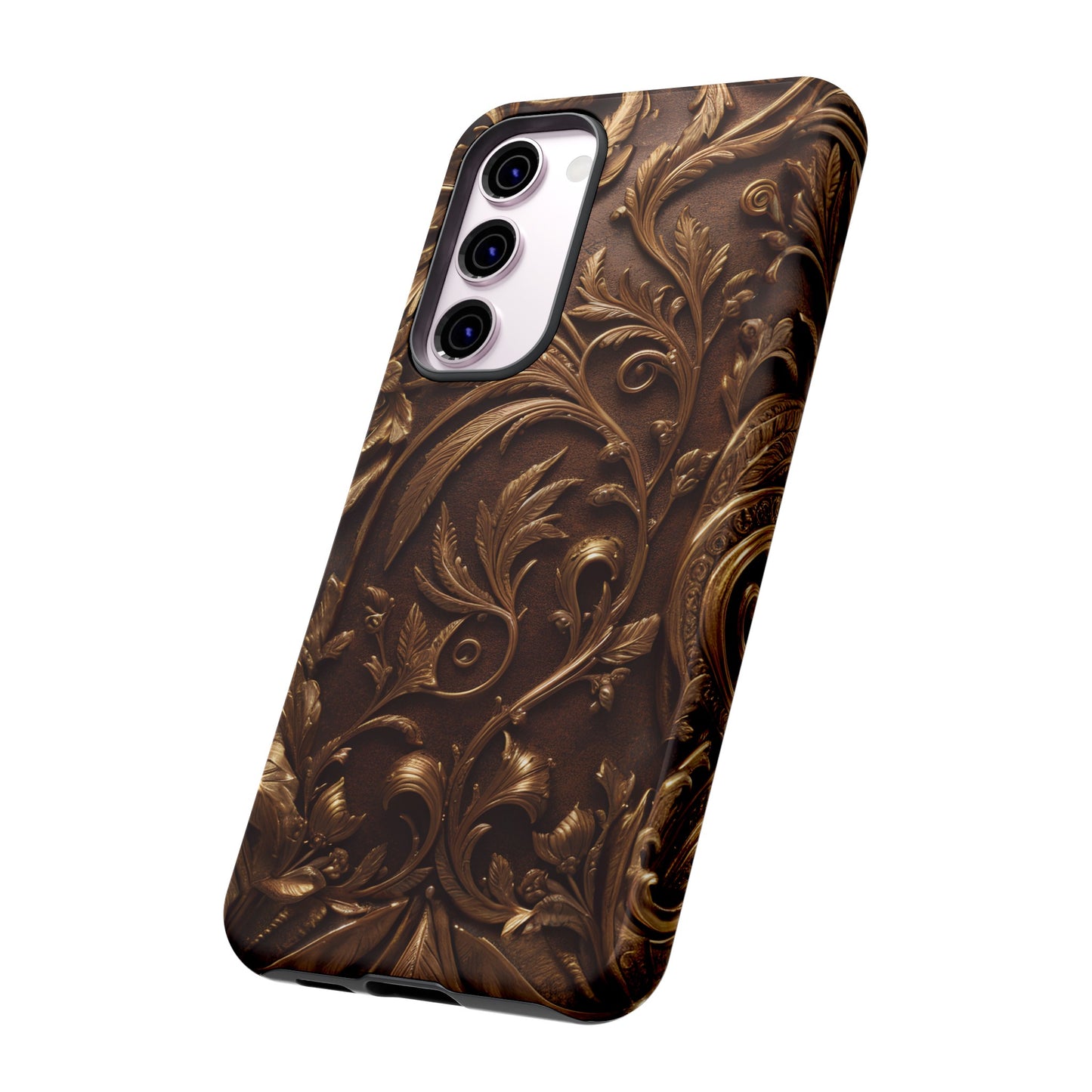 Elegant Bronze Phone Case – Victorian Floral Design for iPhone, Samsung Galaxy, and Google Pixel Devices