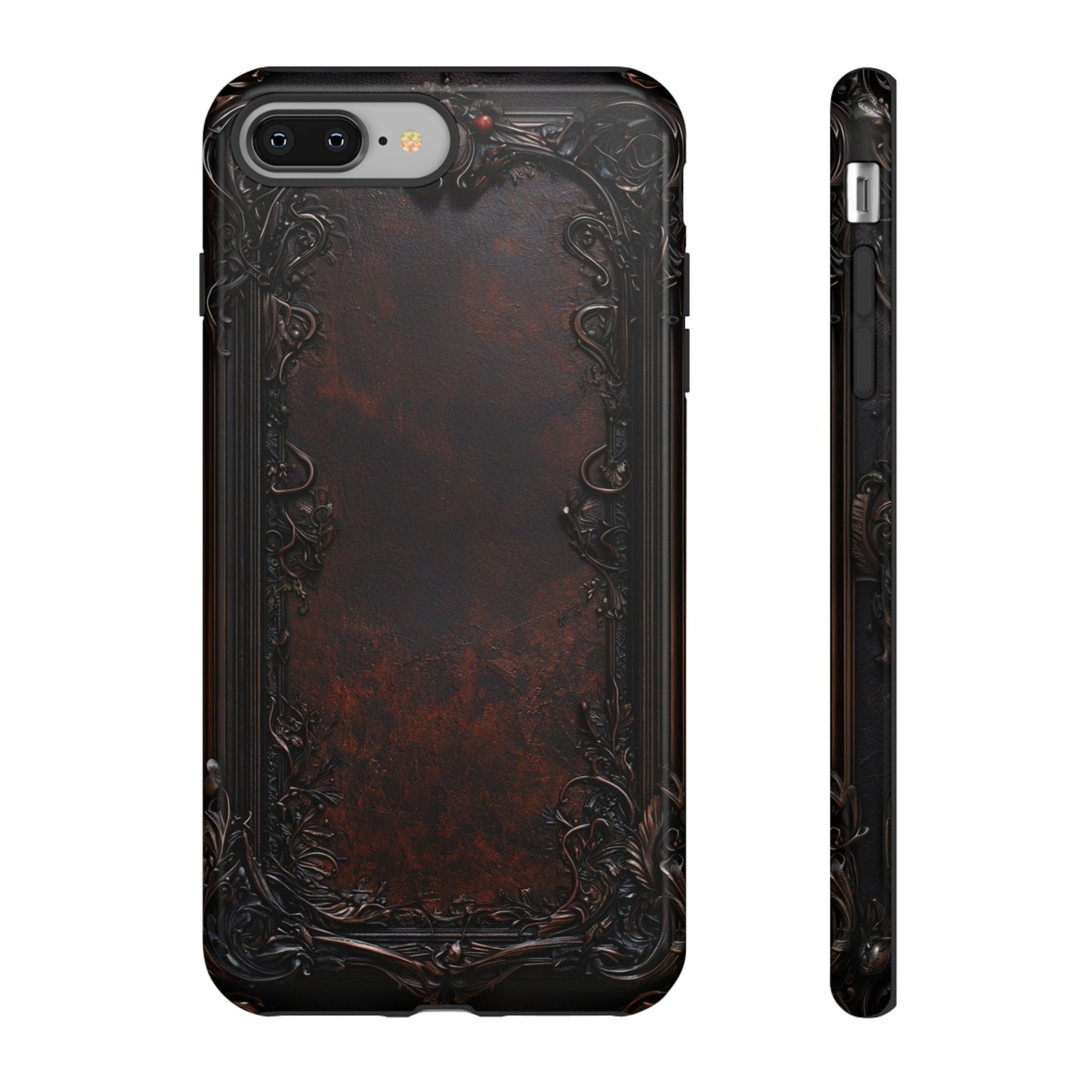 Gothic Ornate Leather-Inspired Phone Case - Dark Aesthetic Cover