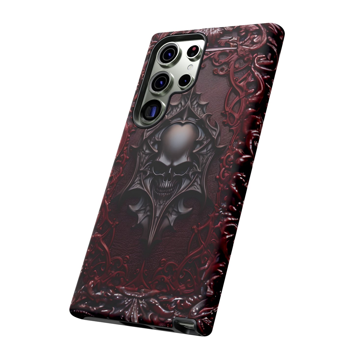 Vampiric Tough Phone Case – Gothic Skull Vampire Design for iPhone, Samsung Galaxy, and Google Pixel Devices