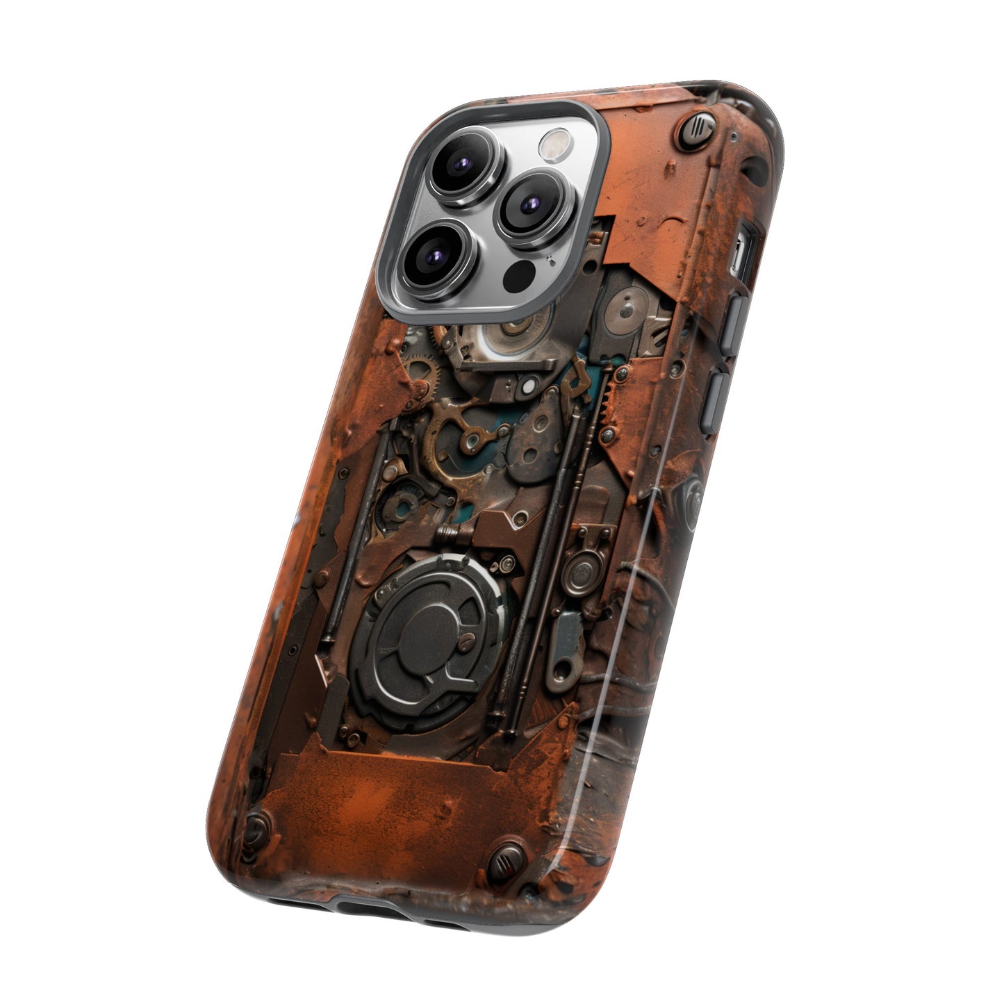 Rusted Mechanisms Phone Case – Steampunk Metal Gear Design for iPhone, Samsung Galaxy, and Google Pixel Devices