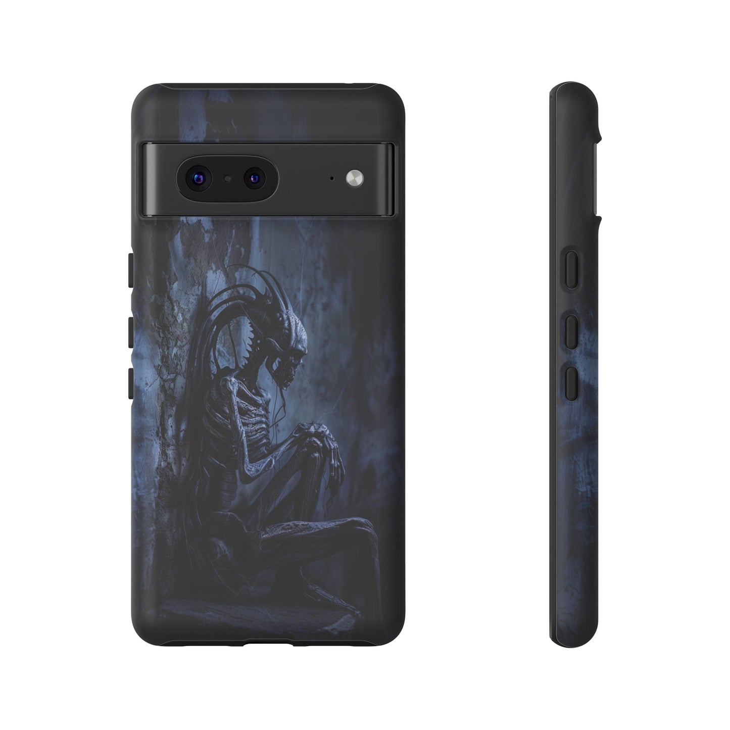 Gothic Alien Skeleton iPhone Case - Sci-Fi Horror Design