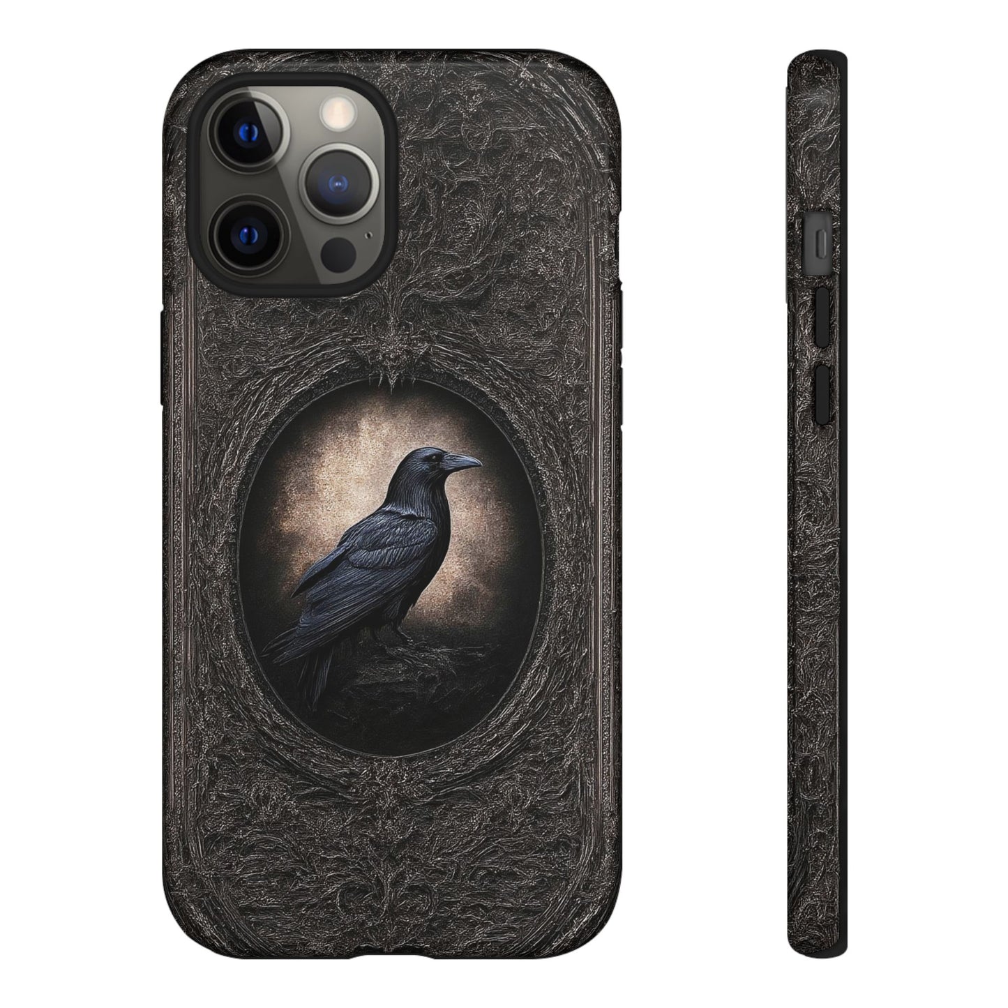 Gothic Raven Phone Case - Mysterious Dark Bird Design