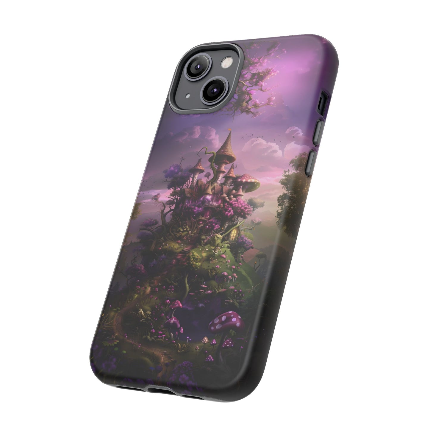 Enchanted Fairy Castle Phone Case - Magical Purple Fantasy Art for iPhone, Samsung Galaxy and Google Pixel Devices