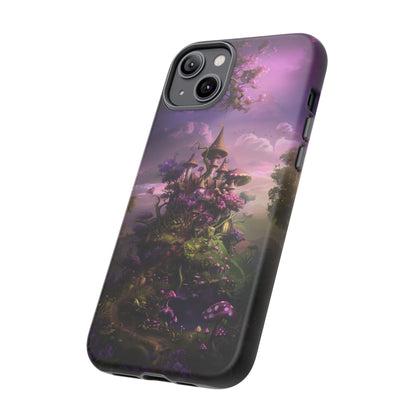 Enchanted Fairy Castle Phone Case - Magical Purple Fantasy Art for iPhone, Samsung Galaxy and Google Pixel Devices